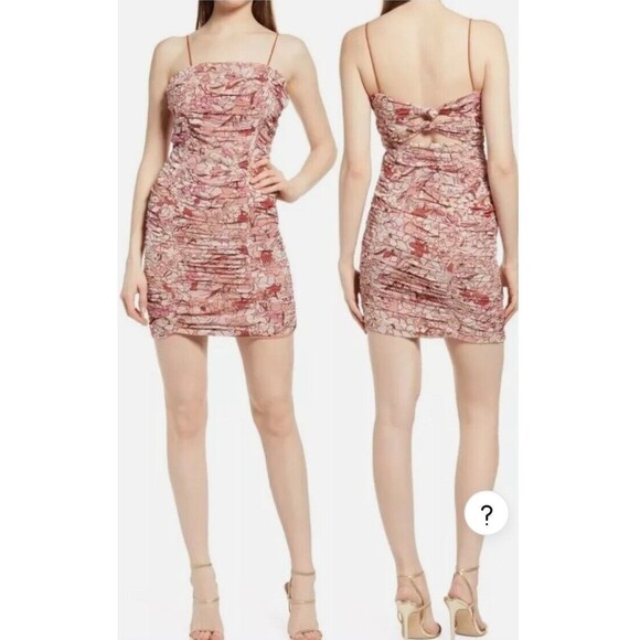 BTFL-Life (Nordstrom) Women's Terra Cotta Ruched Mini Dress Floral‎ Medium - Picture 7 of 13